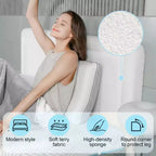Lit plateforme en tissu bouclette avec tête de lit réglable – Angles arrondis