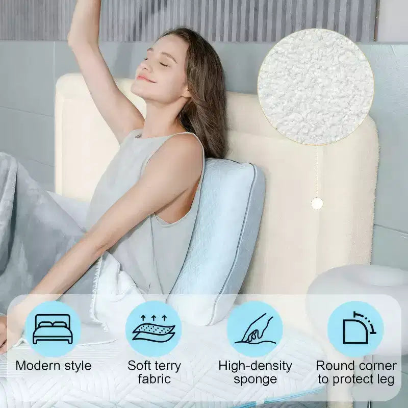 Lit plateforme en tissu bouclette avec tête de lit réglable – Angles arrondis