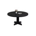 Black Round Dining Table with Curved Legs - Wood Panel Construction Suitable for Dining Room
