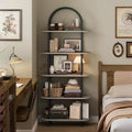 71 5 Tier Metal Collapsible Book Shelf, Portable Freestanding Bookcase Storage Organizer for Home Office Living Room