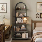 71 5 Tier Metal Collapsible Book Shelf, Portable Freestanding Bookcase Storage Organizer for Home Office Living Room
