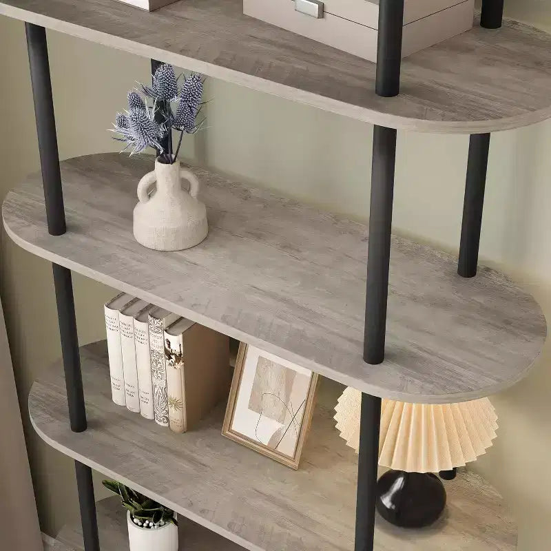 71 Étagère à livres pliable en métal à 5 niveaux, bibliothèque portable autoportante, organisateur de rangement pour la maison, le bureau, le salon
