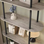 71 Étagère à livres pliable en métal à 5 niveaux, bibliothèque portable autoportante, organisateur de rangement pour la maison, le bureau, le salon