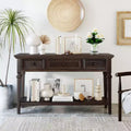 Farmhouse Entryway Console Table with Storage Drawers and Bottom Shelf for Living Room, Hallway, or Behind Sofa - Panipeachy
