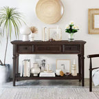 Farmhouse Entryway Console Table with Storage Drawers and Bottom Shelf for Living Room, Hallway, or Behind Sofa - Panipeachy