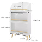 Étagère à livres pour enfants à 3 niveaux 94 cm/117 cm H – Organisateur de rangement de jouets pour tout-petits avec pieds en bois