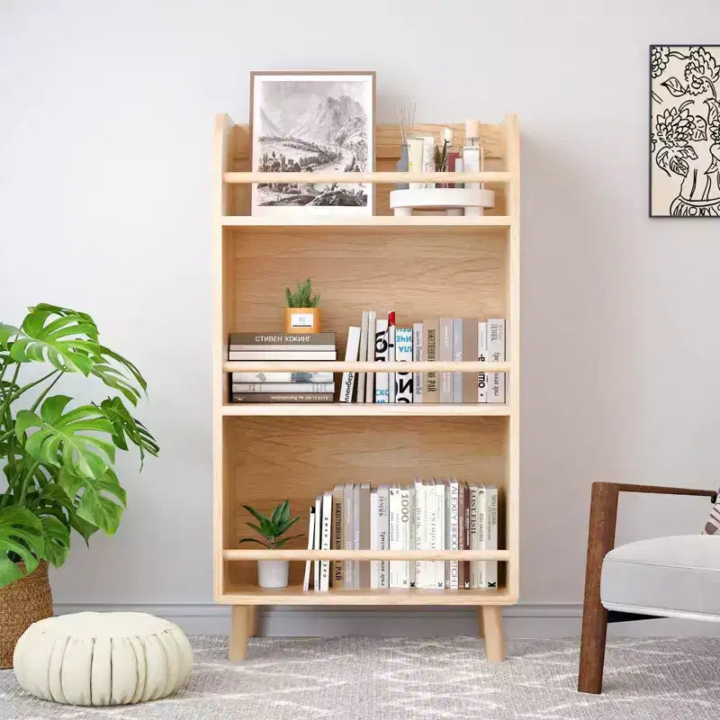 Étagère à livres pour enfants à 3 niveaux 94 cm/117 cm H – Organisateur de rangement de jouets pour tout-petits avec pieds en bois