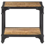 Table Basse en Bois d'Acacia Massif avec Étagère – Table d'Appoint et de Canapé pour Salon
