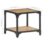 Table Basse en Bois d'Acacia Massif avec Étagère – Table d'Appoint et de Canapé pour Salon