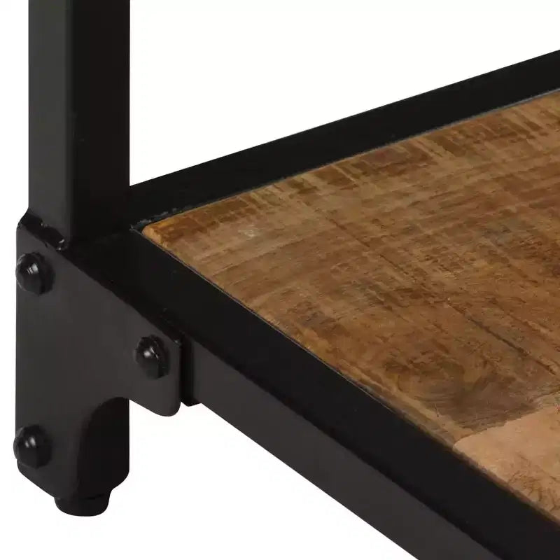 Table Basse en Bois d'Acacia Massif avec Étagère – Table d'Appoint et de Canapé pour Salon