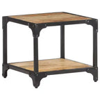 Table Basse en Bois d'Acacia Massif avec Étagère – Table d'Appoint et de Canapé pour Salon