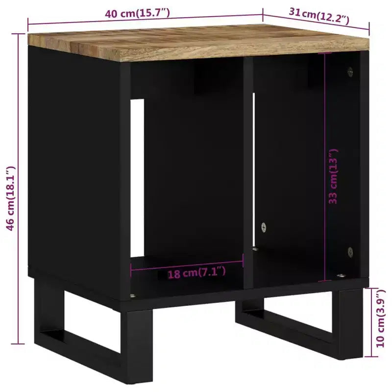 Table basse en bois d'acacia massif – Console et table d'appoint marron