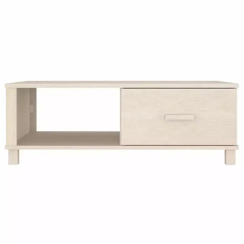 Table basse en pin massif 100 x 55 cm – Finition brun miel