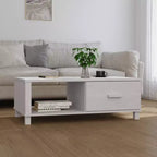 Table basse en pin massif 100 x 55 cm – Finition brun miel