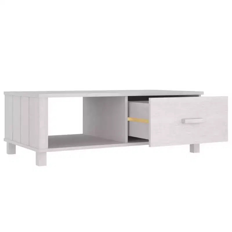 Table basse en pin massif 100 x 55 cm – Finition brun miel