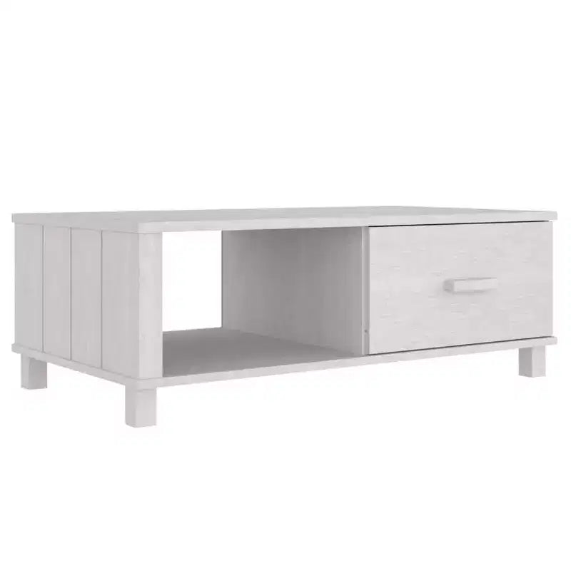 Table basse en pin massif 100 x 55 cm – Finition brun miel