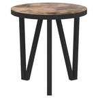 Table d'appoint Accent avec cadre en acier et plateau en bois manufacturé jaune