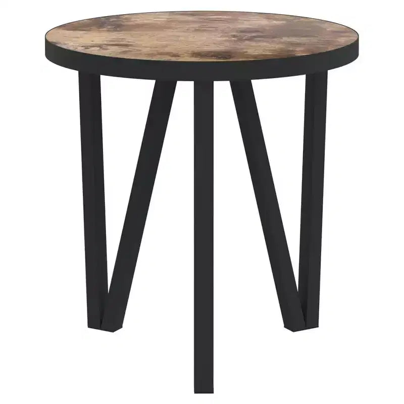 Table d'appoint Accent avec cadre en acier et plateau en bois manufacturé jaune