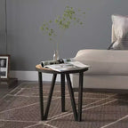 Table d'appoint Accent avec cadre en acier et plateau en bois manufacturé jaune