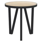 Table d'appoint Accent avec cadre en acier et plateau en bois manufacturé jaune