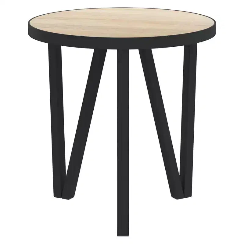 Table d'appoint Accent avec cadre en acier et plateau en bois manufacturé jaune