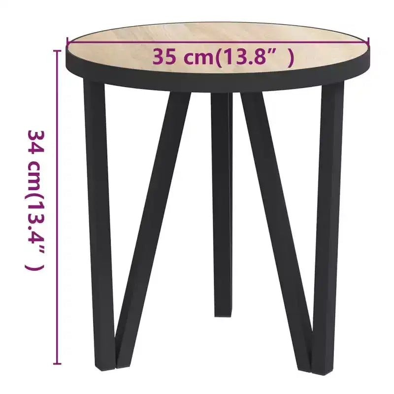 Table d'appoint Accent avec cadre en acier et plateau en bois manufacturé jaune