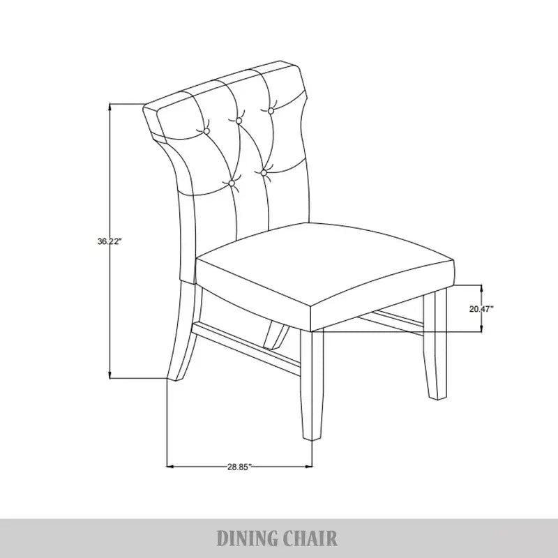 Chaise de salle à manger en bois brun avec assise en lin rembourrée