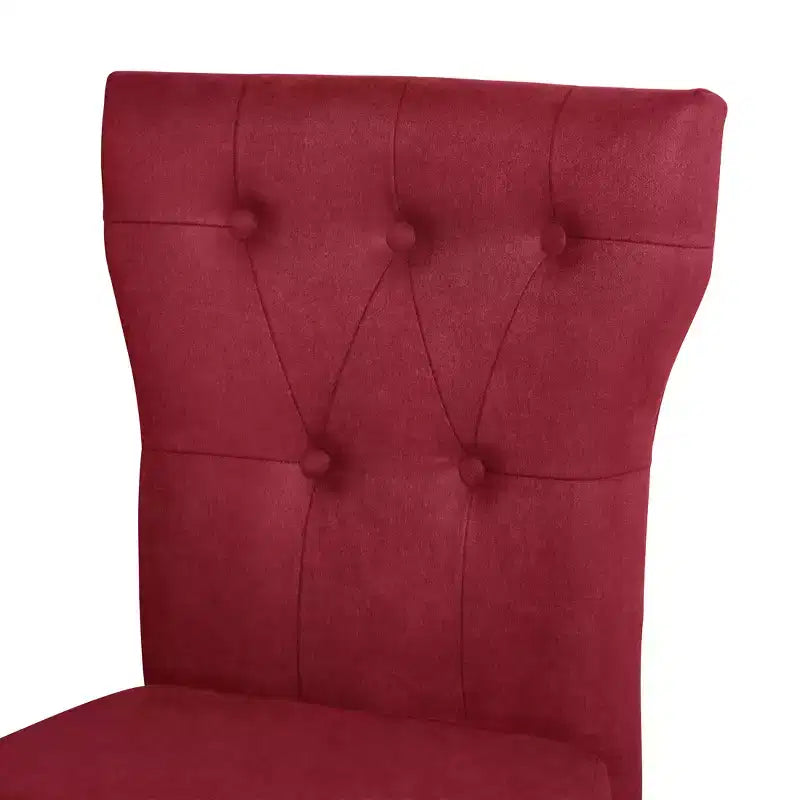 Chaise de salle à manger en bois brun avec assise en lin rembourrée
