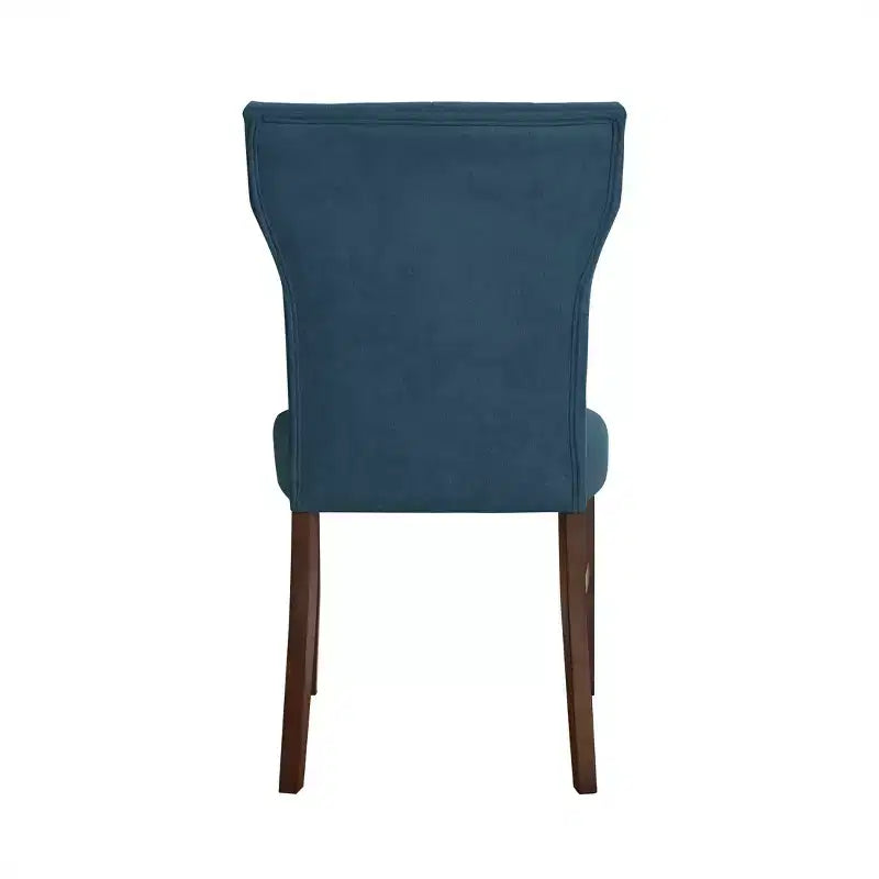 Chaise de salle à manger en bois brun avec assise en lin rembourrée