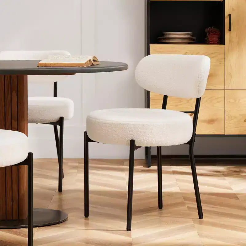 Canapé sectionnel modulaire incurvé Cloud de 284 cm avec 4 coussins – Velours côtelé, Blanc