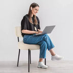 Canapé sectionnel modulaire incurvé Cloud de 284 cm avec 4 coussins – Velours côtelé, Blanc