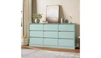 Commode à 9 tiroirs, chiffonnier avec tiroirs profonds, grande commode double pour placard avec plateau large, commode haute en bois pour salon et chambre