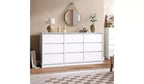 Commode à 9 tiroirs, chiffonnier avec tiroirs profonds, grande commode double pour placard avec plateau large, commode haute en bois pour salon et chambre