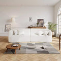 VEVOR Canapé sectionnel incurvé moderne de luxe Cloud en peluche, 112 cm, modulaire avec 4 oreillers – Tissu côtelé à assise profonde surdimensionnée, Blanc