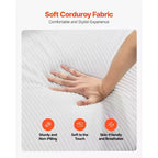 VEVOR Canapé sectionnel incurvé moderne de luxe Cloud en peluche, 112 cm, modulaire avec 4 oreillers – Tissu côtelé à assise profonde surdimensionnée, Blanc