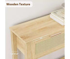 Console pour entrée, table d'entrée en rotin avec 2 tiroirs, table de canapé bohème à 2 niveaux avec rangement, table de couloir/hall d'entrée, mobilier de maison