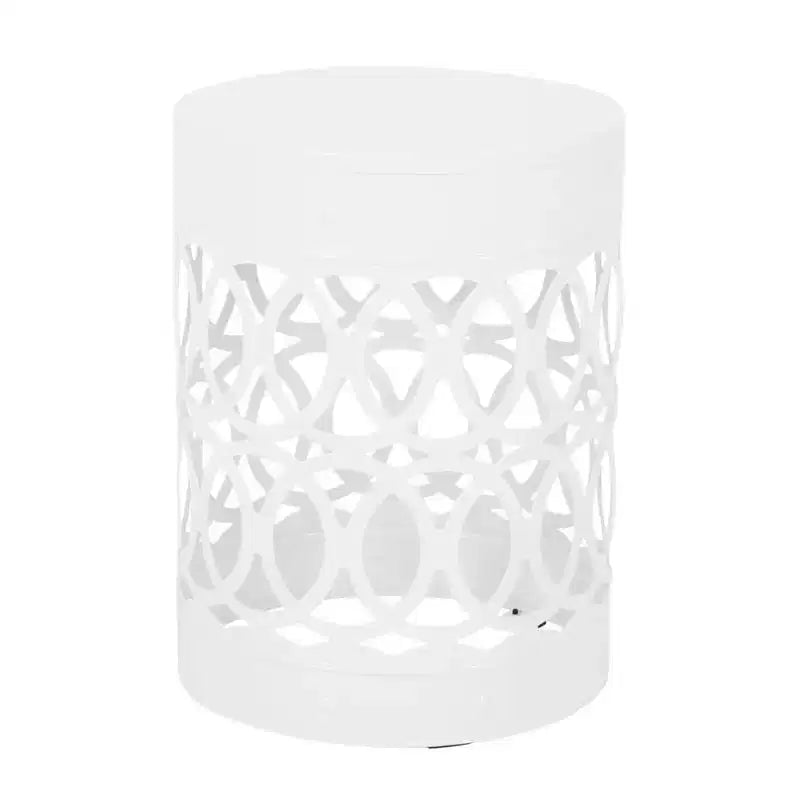 Large Metal Side Table - White (As Shown)