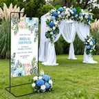 Support de panneau de bienvenue de mariage, réglable, équipé de 4 sangles artificielles, support de plan de table portable, adapté à l'entrée de fête, noir