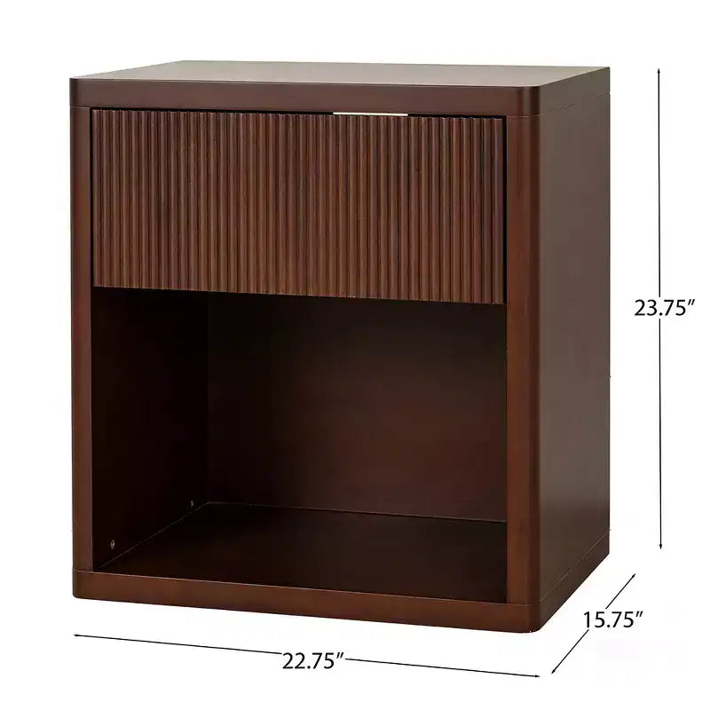 Table de chevet moderne du milieu du siècle avec tiroir – Table de nuit en MDF pour chambre à coucher