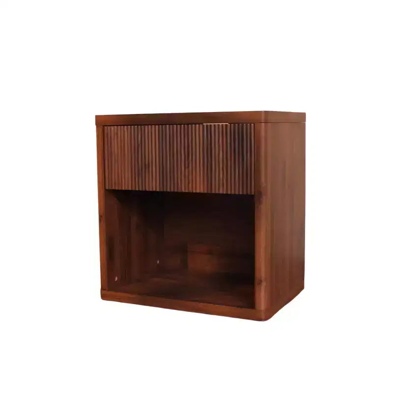 Table de chevet moderne du milieu du siècle avec tiroir – Table de nuit en MDF pour chambre à coucher