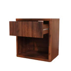 Table de chevet moderne du milieu du siècle avec tiroir – Table de nuit en MDF pour chambre à coucher
