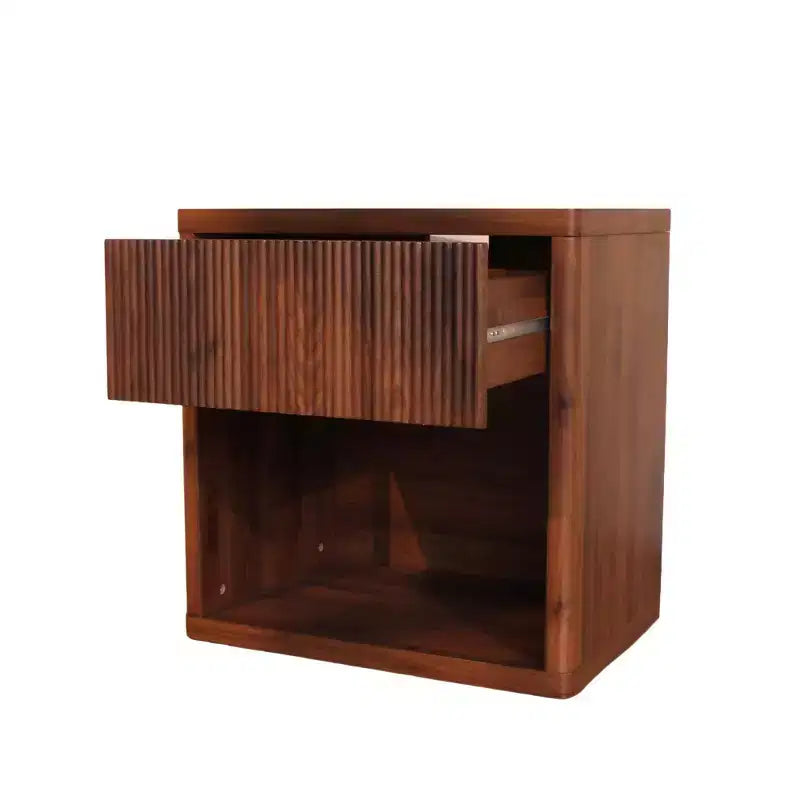 Table de chevet moderne du milieu du siècle avec tiroir – Table de nuit en MDF pour chambre à coucher
