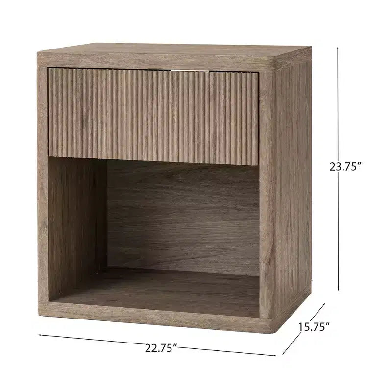 Table de chevet moderne du milieu du siècle avec tiroir – Table de nuit en MDF pour chambre à coucher