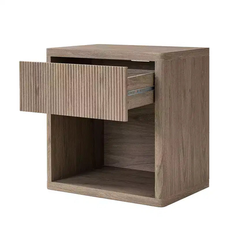 Table de chevet moderne du milieu du siècle avec tiroir – Table de nuit en MDF pour chambre à coucher