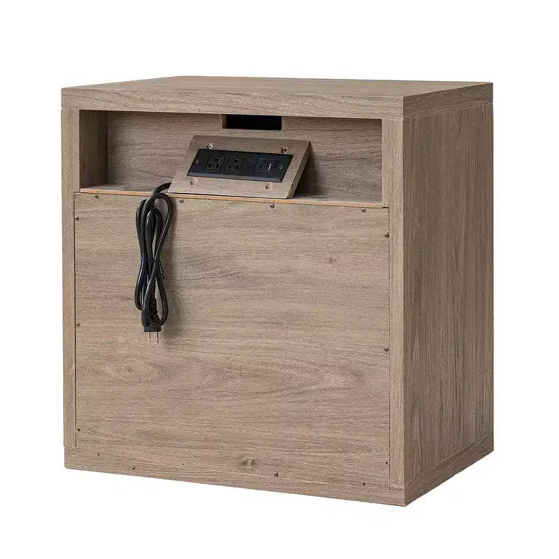 Table de chevet moderne du milieu du siècle avec tiroir – Table de nuit en MDF pour chambre à coucher