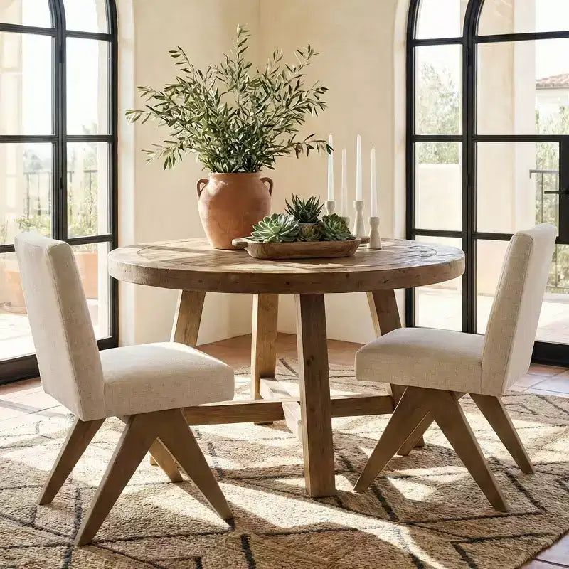 Set of 2 Modern Upholstered Dining Chairs, Armless Accent Side Chairs with Angled Wood Legs for Kitchen, Dining Room or Living Room - Panipeachy