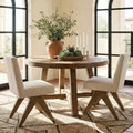 Set of 2 Modern Upholstered Dining Chairs, Armless Accent Side Chairs with Angled Wood Legs for Kitchen, Dining Room or Living Room - Panipeachy