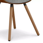 Chaise de salle à manger rembourrée avec cadre en contreplaqué – Tissu de lin