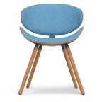 Chaise de salle à manger rembourrée avec cadre en contreplaqué – Tissu de lin