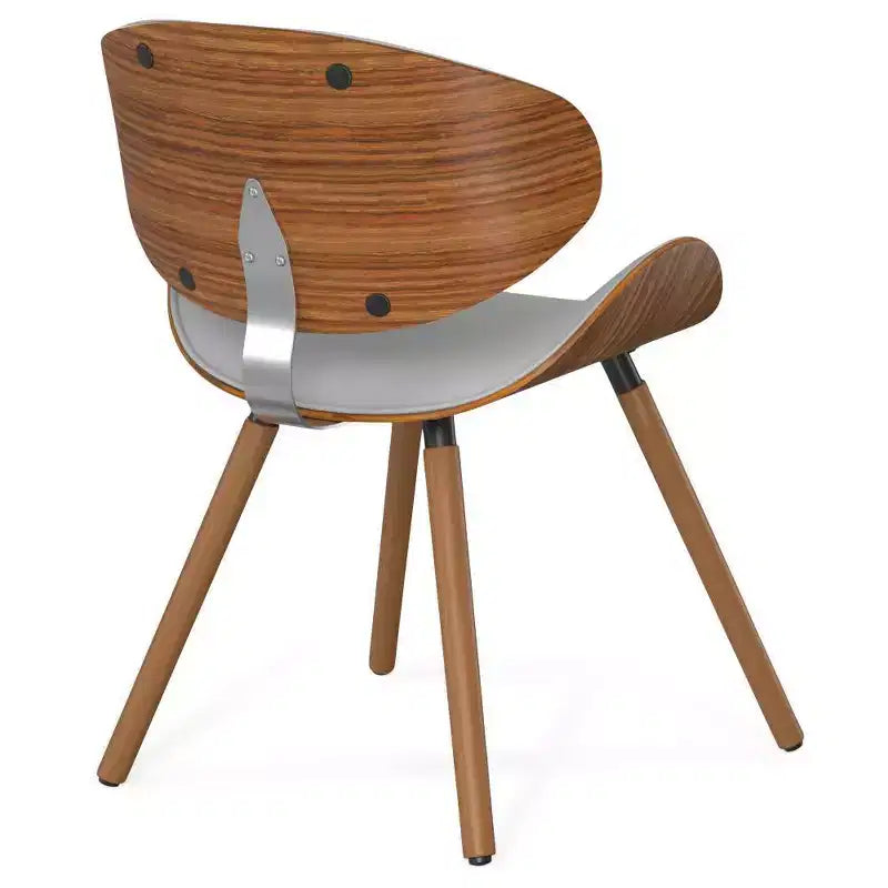 Chaise de salle à manger rembourrée avec cadre en contreplaqué – Tissu de lin